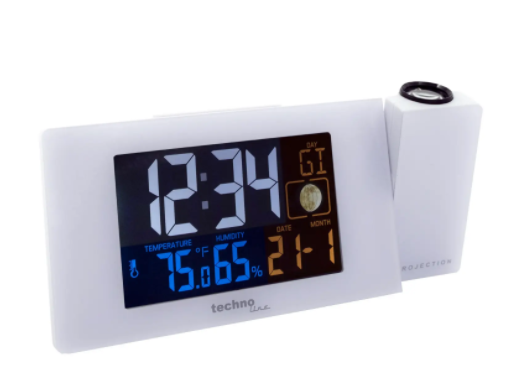 Часы проекционные Technoline WT537 - белые  