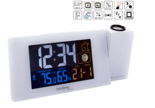 Часы проекционные Technoline WT537 - белые  