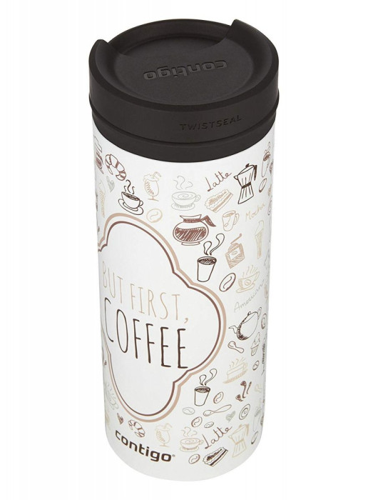 Термокружка Contigo Twistseal Eclipse 473 мл White (But First, Coffee)  