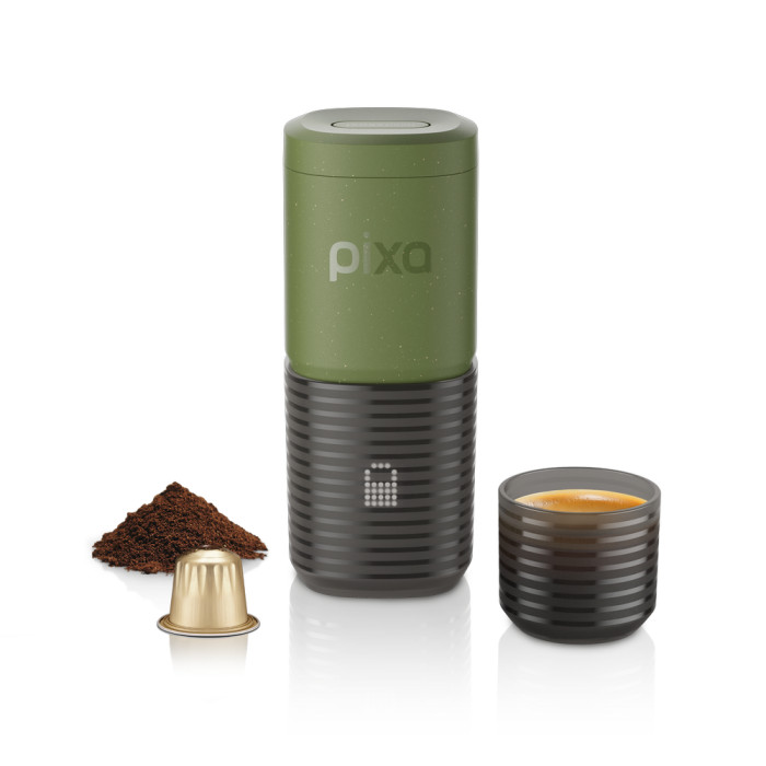 Портативная электрическая эспрессо кофеварка Wacaco Pixapresso для молотого кофе и капсул, оливково-зеленая  