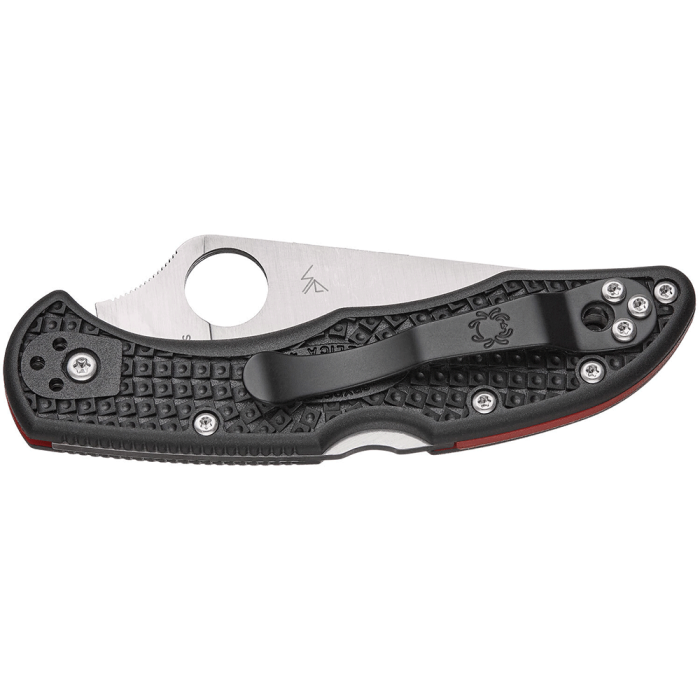 Нож Spyderco Delica 4, Thin Red Line, полусеррейтор black (C11FPSBKRD)  