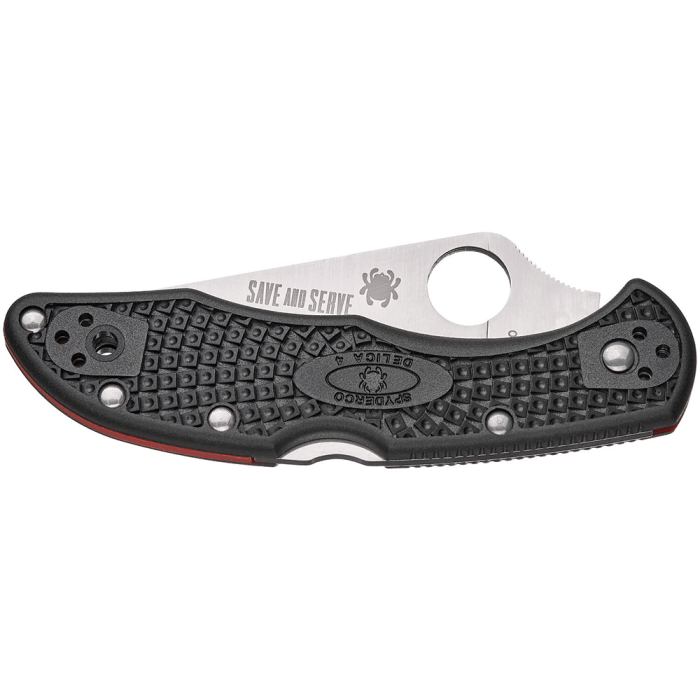 Нож Spyderco Delica 4, Thin Red Line, полусеррейтор black (C11FPSBKRD)  