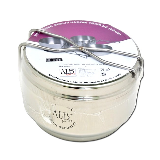 Набор туристической посуды Alb Forming 613 Three-Piece Mess Tin Set St. Steel Crni  