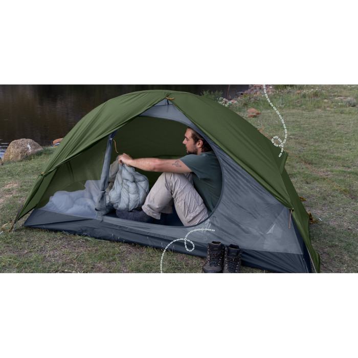 Палатка сверхлегкая одноместная с футпринтом Naturehike Cycling 1 NH18A095-D, 210T, темный зеленый  