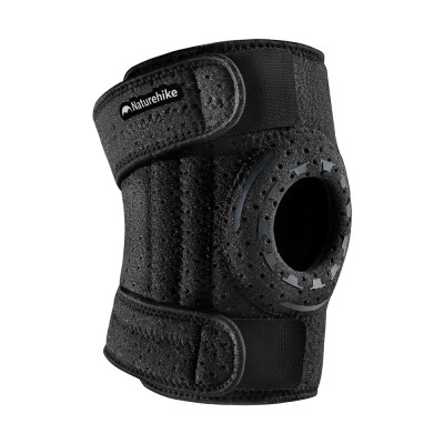 Бандаж на колено туристический с пружинной поддержкой Naturehike Qingyue CNK2650DS010, черный