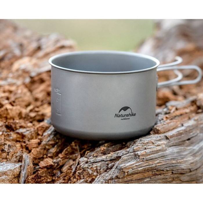 Кастрюля титановая со складной ручкой 800 мл Naturehike NH18T101-A  
