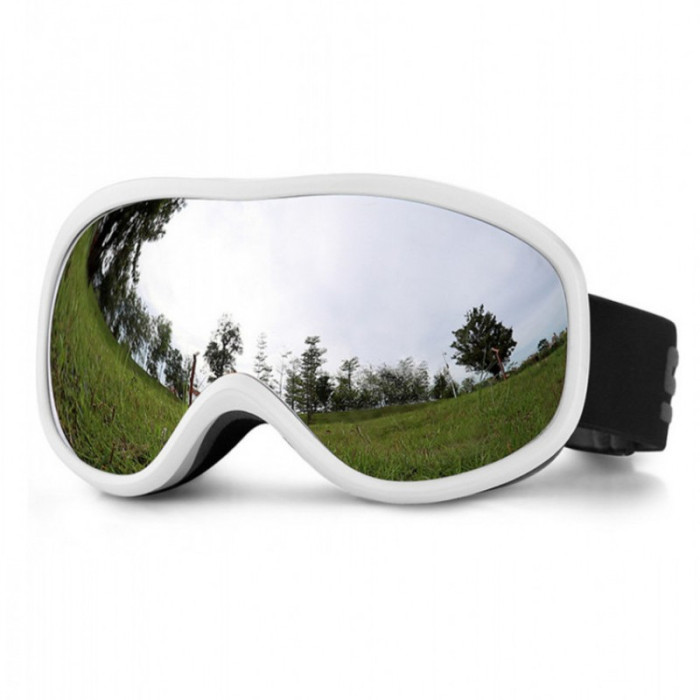 Маска для лыж и сноуборда Sposune HX043-2 Glossy White-Grey  