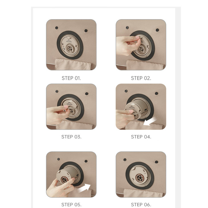 Самонадувающийся матрас, трехместный, со встроенной помпой Naturehike CNK2450WS040, 250 мм, серый  