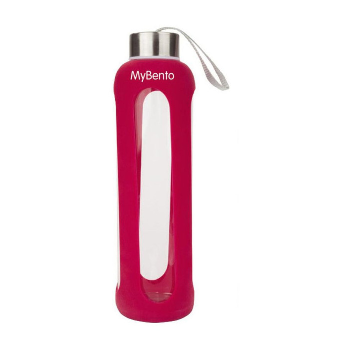 Бутылка для воды Summit MyBento Eco Glass Bottle Silicone Cover красная 500 мл  