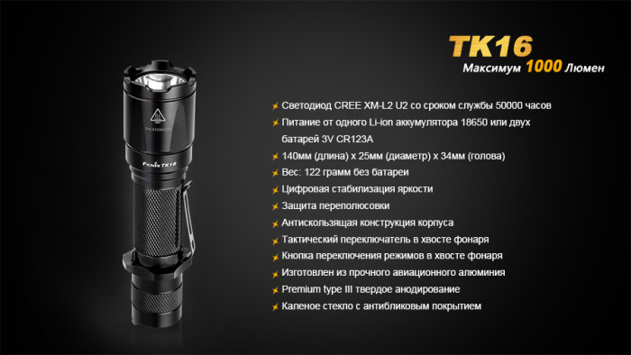 Тактический фонарь Fenix TK16 Cree XM-L2 U2  