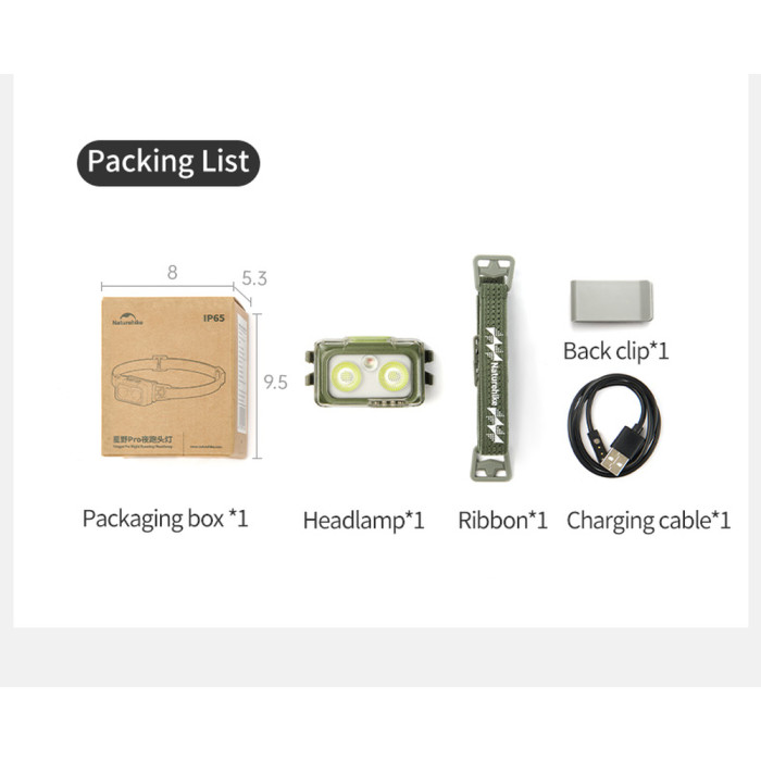 Фонарь налобный Naturehike CNK2550ZM011, зеленый  