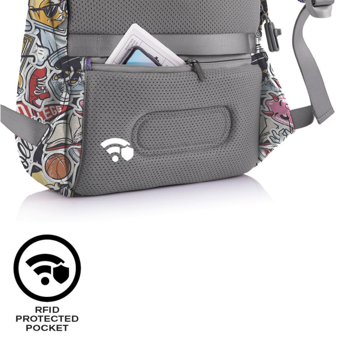 Рюкзак XD Design Bobby Soft Art Graffitti, защита от воровства, порезов  