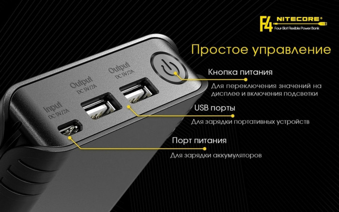 Зарядное устройство Nitecore F4 Power Bank  