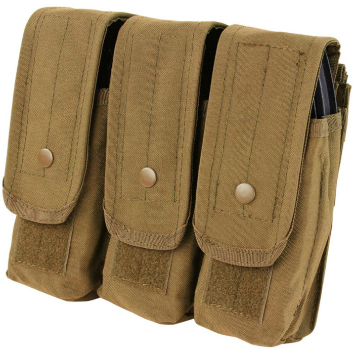 Подсумок Condor TRIPLE AR/AK MAG для 3-х магазинов, закрытый койот  