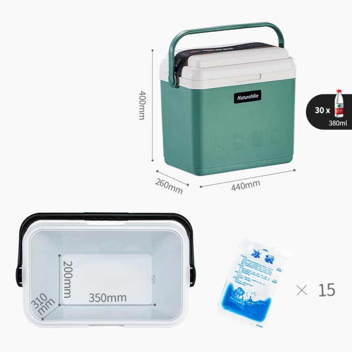 Туристический холодильник Naturehike NH20SJ021, зелёный, 24 л, полипропилен  