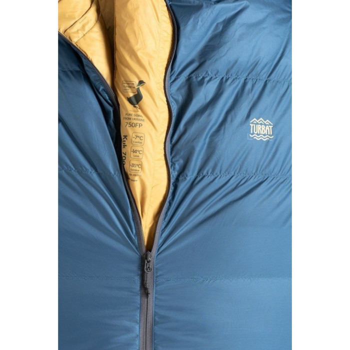 Спальник пуховой Turbat KUK 700 legion blue/dark cheddar - 195 см - синий/оранжевый  