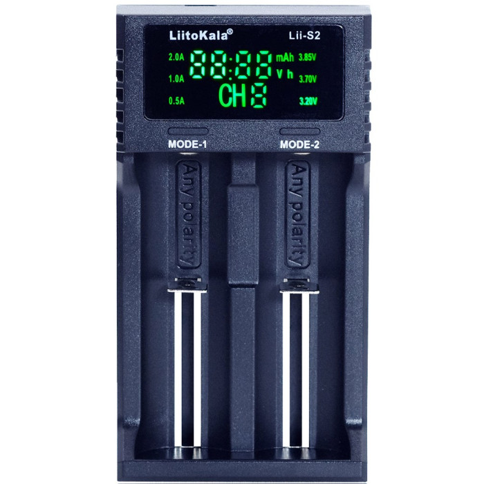 Зарядное устройство Liitokala Lii-S2, 2 канала, Ni-Mh/Li-ion/LiFePo4, USB 