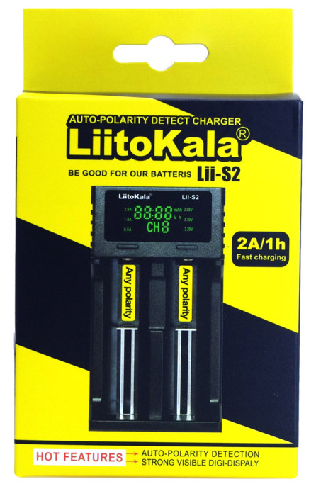 Зарядное устройство Liitokala Lii-S2, 2 канала, Ni-Mh/Li-ion/LiFePo4, USB  