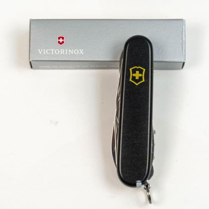 Складной нож Victorinox CLIMBER MAT черный матовый лак с желтым лого  
