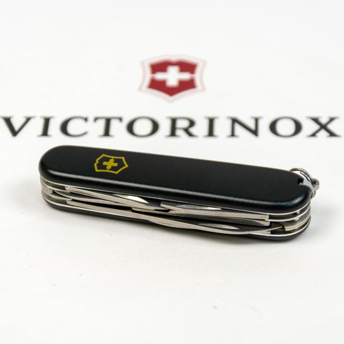 Складной нож Victorinox CLIMBER MAT черный матовый лак с желтым лого  