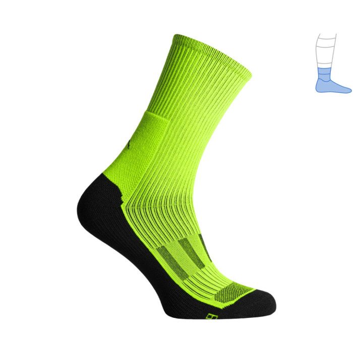 Компрессионные носки защитные демисезонные Protector MidDry+ черно-салатовые M 40-43  