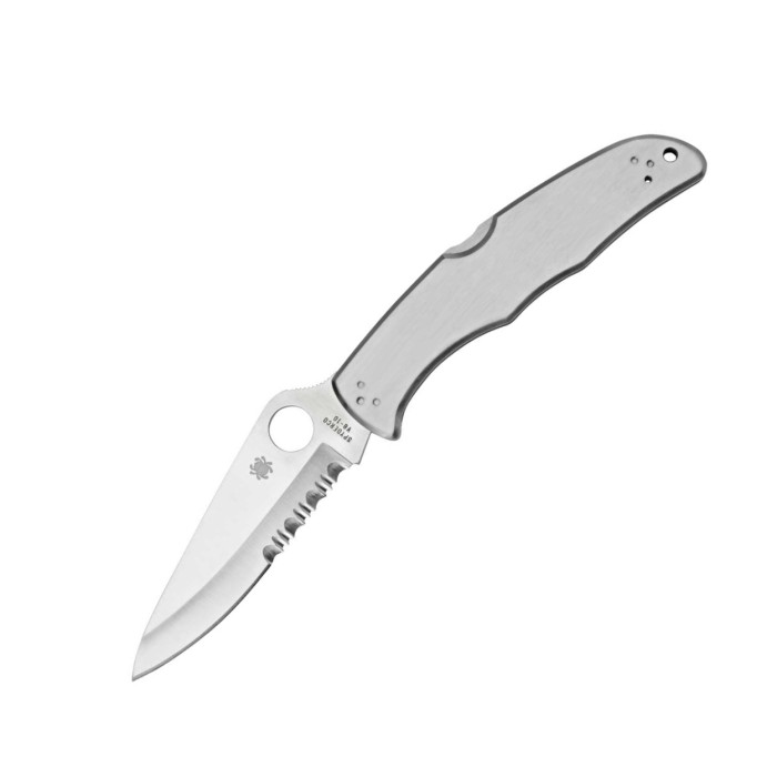 Нож Spyderco Endura 4 Steel Handle, полусеррейтор C10PS  
