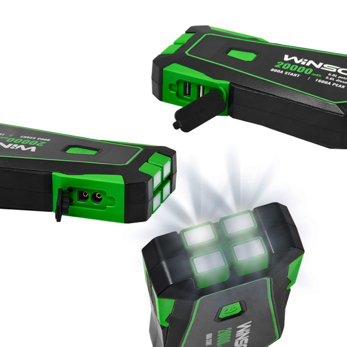 Пусковое устройство Winso Пусковой 800A / пиковый 1600A. Емкость 20000mAh (140800)  