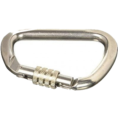 Карабин Tramp алюминиевый, размер 6 см, с муфтой, белый металлик TRA-007  