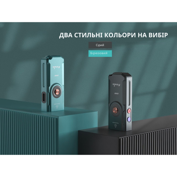 Фонарь наключный Fenix ​​E06R серый  