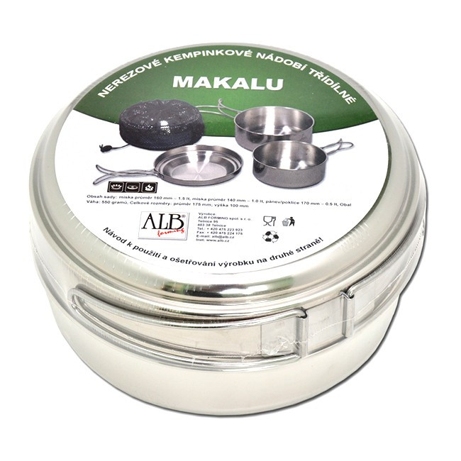 Набор туристической посуды Alb Forming 655 Camping Set St. Steel Crni 44487 3-Pcs +  