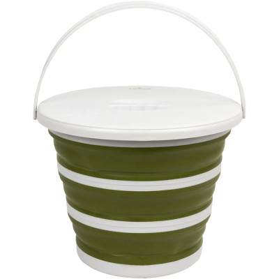 Ведро Tribe Water Bucket Lid 10 л силиконовое с крышкой T-FJ-0050, olive