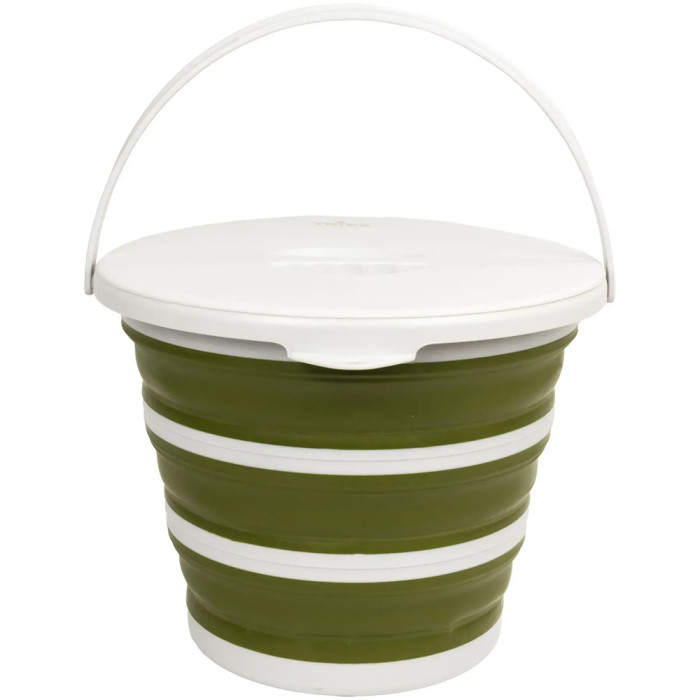 Ведро Tribe Water Bucket Lid 10 л силиконовое с крышкой T-FJ-0050, olive  