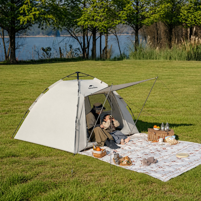 Палатка трёхместная автоматическая с тентом Naturehike Ango S CNK2650WS018, коричневая  