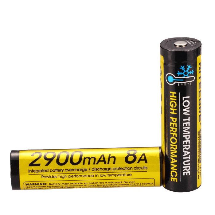Аккумулятор литиевый Li-Ion 18650 Nitecore NL1829LTHP 3.6V 8А, 2900mAh, -40°C, защищенный  