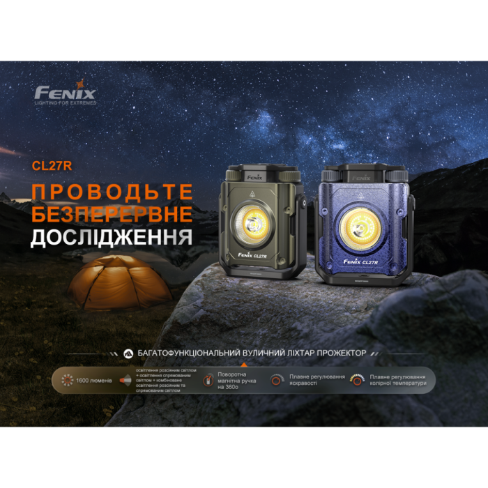 Фонарь прожектор Fenix CL27R зеленый (поврежденная упаковка)  