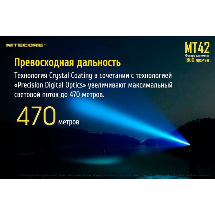 Карманный фонарь Nitecore MT42, 1800 люмен  