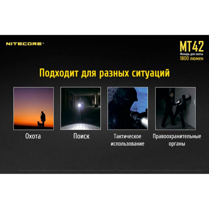 Карманный фонарь Nitecore MT42, 1800 люмен  