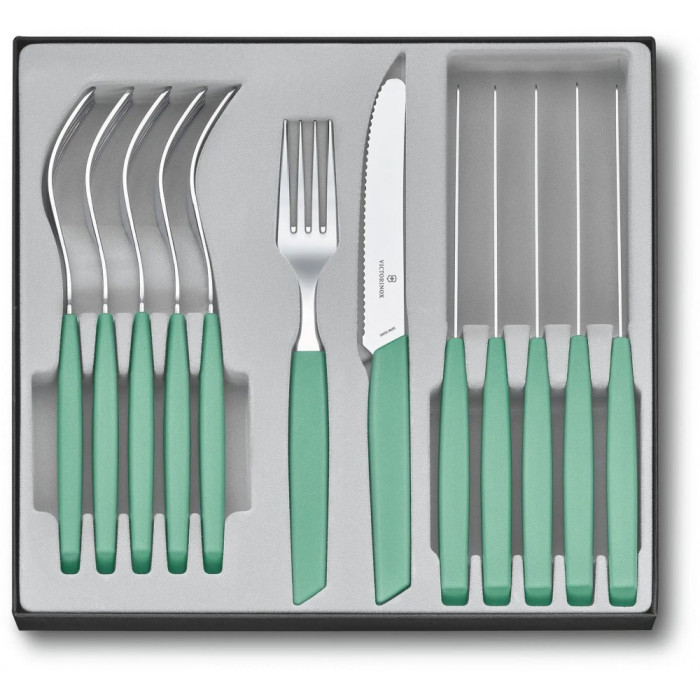 Набор кухонный Swiss Modern Table Set 12шт с мятн. ручкой (6 ножей tomato, 6 вилок) 