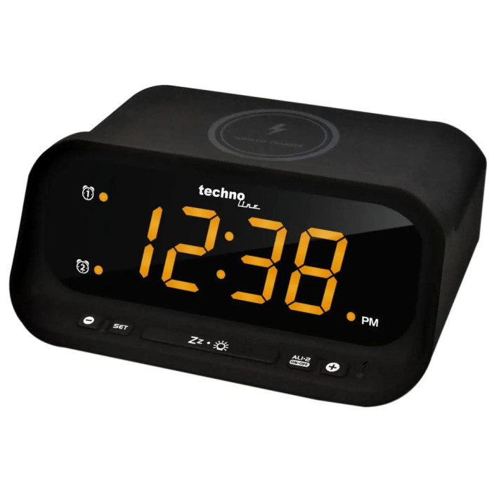 Часы настольные Technoline WT477 Wireless Mobile Charging Black (WT477)  