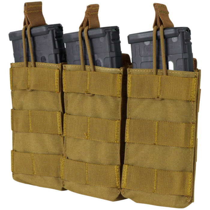 Подсумок Condor TRIPLE M4/M16 MAG для 3-х магазинов, открытый койот  