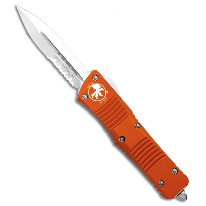 Нож Microtech Combat Troodon Double Edge Satin DS полусеррейтор (142-5OR)  
