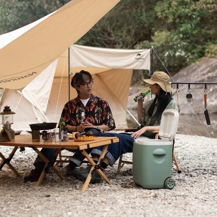 Туристический холодильник на колесах Naturehike NH20SJ021, зеленый, 28 л, полипропилен  