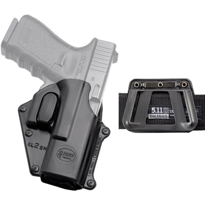 Кобура Fobus для Glock 17/19 с креплением на ремень замок на скобe (GL-2 SH BH)  
