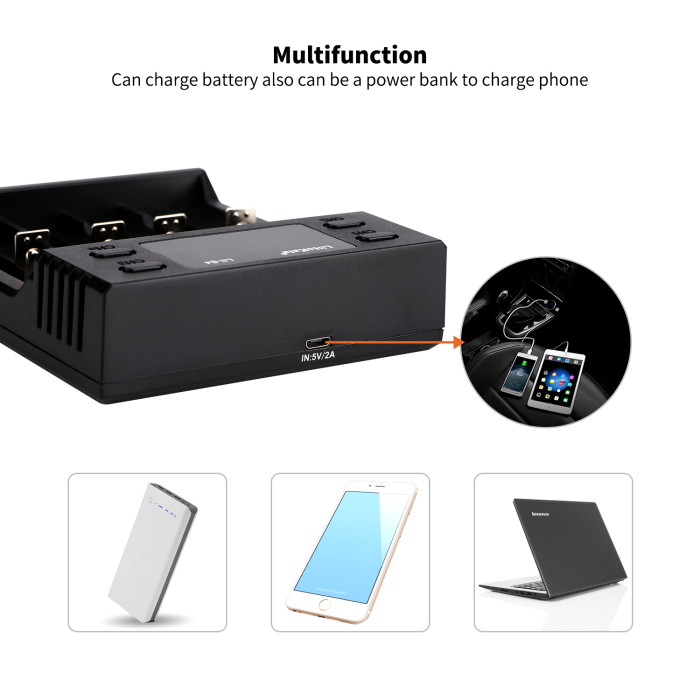 Зарядное устройство Liitokala Lii-S4, 4 канала, Ni-Mh/Li-ion/LiFePo4, USB  