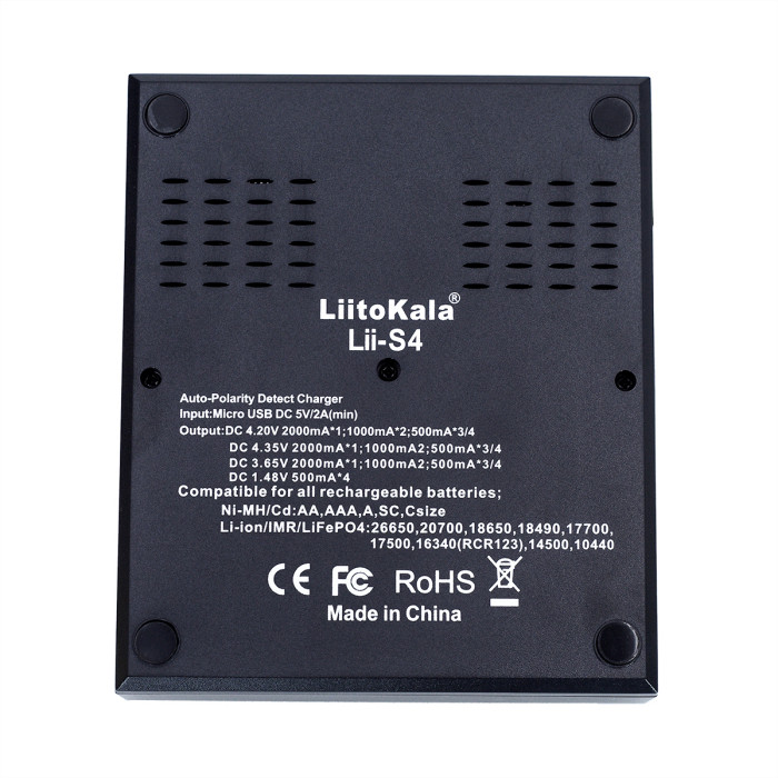 Зарядное устройство Liitokala Lii-S4, 4 канала, Ni-Mh/Li-ion/LiFePo4, USB  