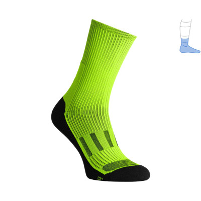 Компрессионные носки защитные демисезонные Protector MidDry+ черно-салатовые S 36-39