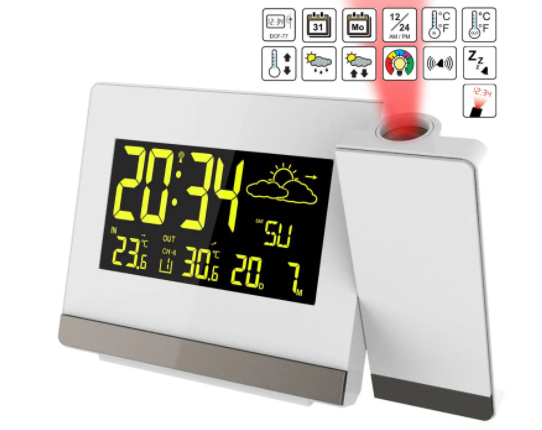 Часы проекционные Technoline WT549 - белые  