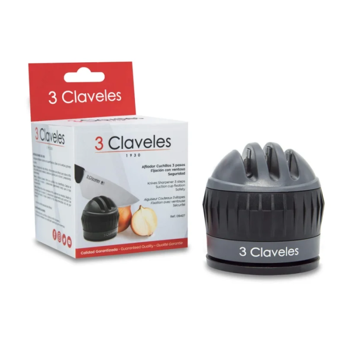 Точилка для ножей с безопасной фиксацией на присоске, 9427 3claveles, Испания  