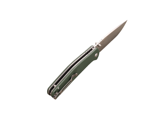 Нож складной Ganzo G6804 зеленый (восстановлен/замена винтов на клипсе)  