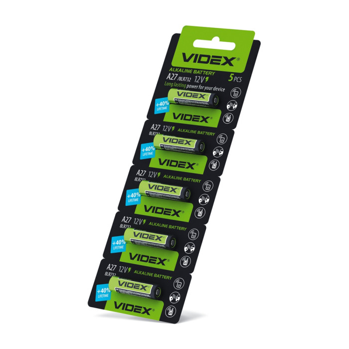 Батарейки щелочные Videx А 27 5pcs BLISTER CARD  